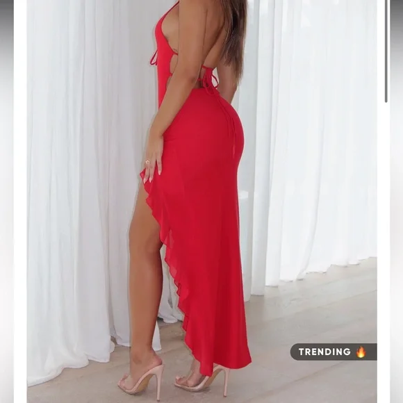 White fox Day by Day maxi dress cherry - Picture 2 of 4